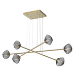 Mesa Moda Linear Chandelier - Gilded Brass / Mesa Smoke