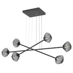 Mesa Moda Linear Chandelier - Matte Black / Mesa Smoke