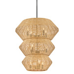 Luca Tiered Chandelier - Black/ Camel