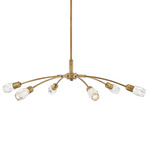 Atera Convertible Chandelier - Heritage Brass / Faceted Clear
