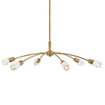 Atera Convertible Chandelier - Heritage Brass / Faceted Clear
