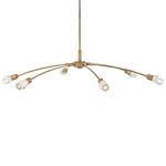 Atera Convertible Chandelier - Heritage Brass / Faceted Clear