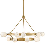 Selene Chandelier - Lacquered Brass / Glass Swirl