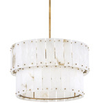 Simone Convertible Chandelier - Burnished Gold / Alabaster