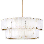 Simone Drum Chandelier - Burnished Gold / Alabaster