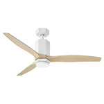 Facet Dual Mount Smart Ceiling Fan with Light - Matte White / Natural