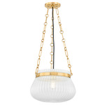 Granby Pendant - Aged Brass / Clear