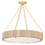 Quebec Chandelier - Gold Leaf / Bleached Abaca