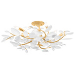 Marabec Ceiling Light - Vintage Gold Leaf / White