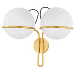 Hingham Wall Sconce - Aged Brass / Cloud Etched Glass
