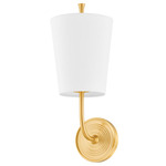 Gladstone Wall Sconce - Aged Brass / White