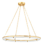 Sennett Chandelier - Aged Brass / White
