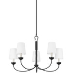 Montpelier Chandelier - Aged Iron / White