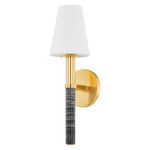 Montreal Wall Light - Aged Brass/ Black Marble / White