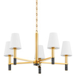 Montreal Chandelier - Aged Brass / Black Marble / White