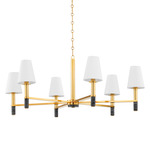 Montreal Chandelier - Aged Brass / Black Marble / White