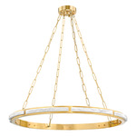 Wingate Chandelier - Aged Brass / White