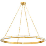 Wingate Chandelier - Aged Brass / White