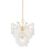 Darcia Chandelier - Aged Brass / Piastra Glass