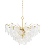 Darcia Chandelier - Aged Brass / Piastra Glass