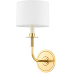 Paramus Wall Light - Aged Brass / White