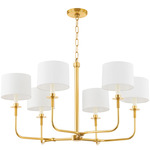 Paramus Chandelier - Aged Brass / White