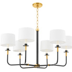 Paramus Chandelier - Aged Old Bronze / White