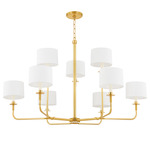 Paramus Chandelier - Aged Brass / White