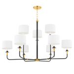 Paramus Chandelier - Aged Old Bronze / White