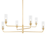 Halifax Chandelier - Aged Brass / Clear