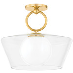 Elmsford Ceiling Light - Aged Brass / Clear