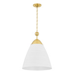 Bronson Pendant - Aged Brass / White