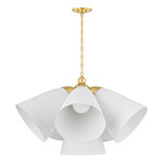 Bronson Chandelier - Aged Brass / White