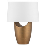 Kamay Table Lamp - Aged Brass / White