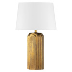 Bergman Table Lamp - Aged Brass / White Linen