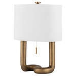 Armonk Table Lamp - Aged Brass / White Linen