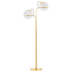 Hingham Floor Lamp - Aged Brass / Cloud Etched Glass