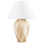 Bayonne Table Lamp - Rattan / White Linen