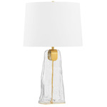 Midura Table Lamp - Aged Brass/ Clear / White