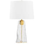 Midura Table Lamp - Aged Brass / Clear / White