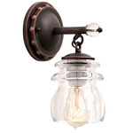 Brierfield Wall Sconce - Antique Copper / Clear