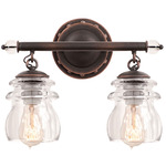 Brierfield Bathroom Vanity Light - Antique Copper / Clear