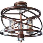 Eternity Semi Flush Mount - Etruscan Bronze / Clear