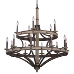 Coronado Tiered Chandelier - Florence Gold / Light Wood