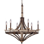 Coronado Chandelier - Florence Gold / Light Wood