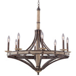 Coronado Chandelier - Florence Gold / Light Wood