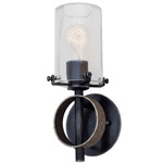 Irvine Wall Sconce - Vintage Iron / Clear
