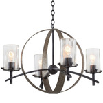 Irvine Chandelier - Vintage Iron / Clear