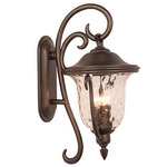 Santa Barbara Outdoor Wall Bracket - Burnished Bronze / Clear Seedy