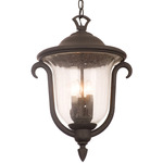 Santa Barbara Outdoor Pendant - Textured Matte Black / Clear Seedy